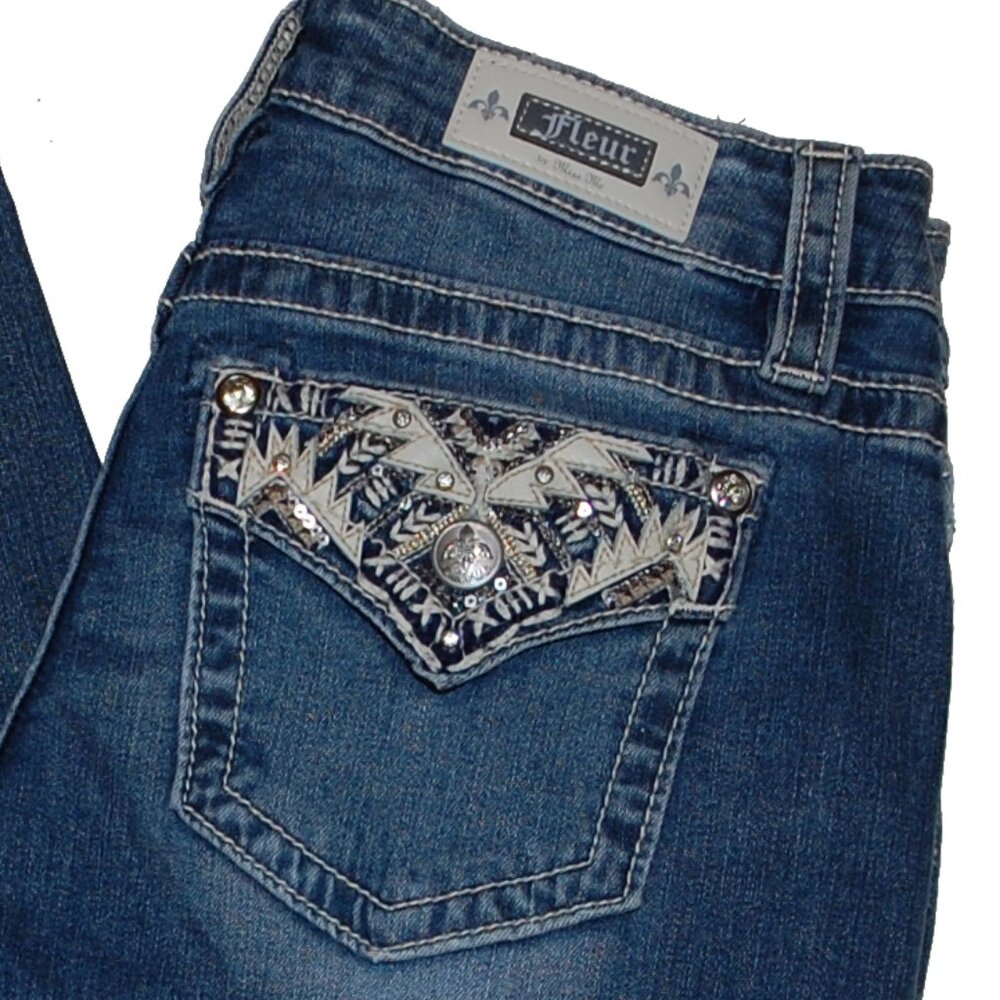 NWT Fleur by Miss Me Slim Wide Blue Jeans 27 / 4
